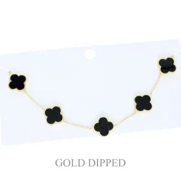 Linked Colored Clover Necklace