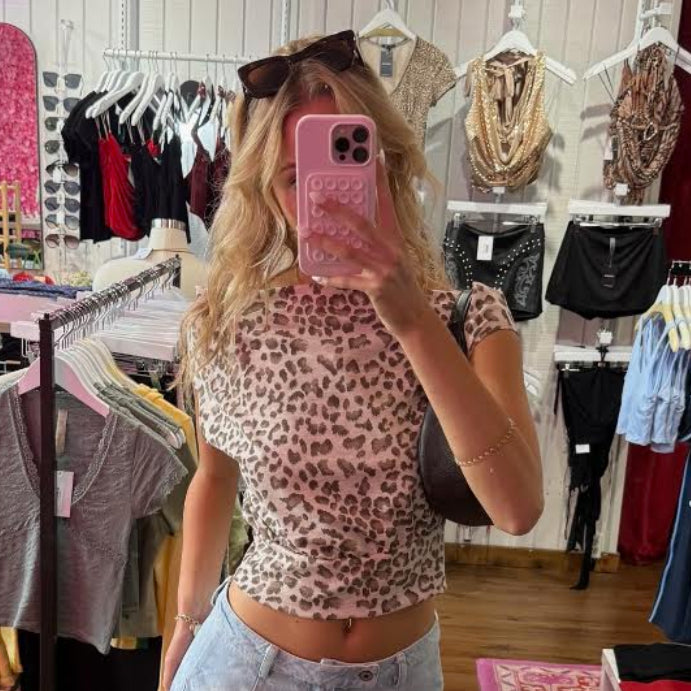 Calliope Off The Shoulder Leopard Print Top