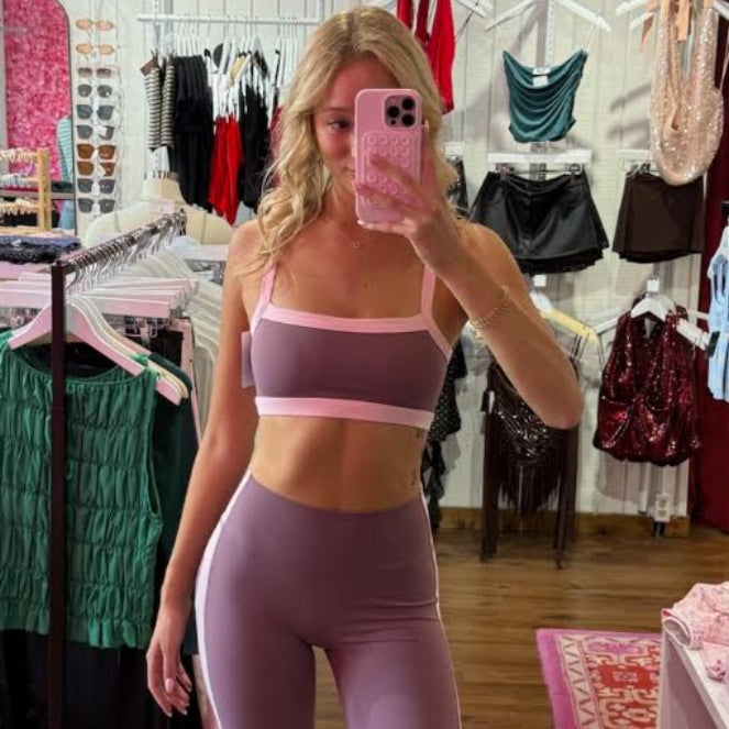 Ezra Contrast Block Sports Bra