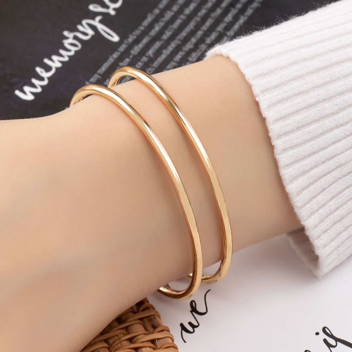 Safety Pin Shape Brass Cuff Bracelet