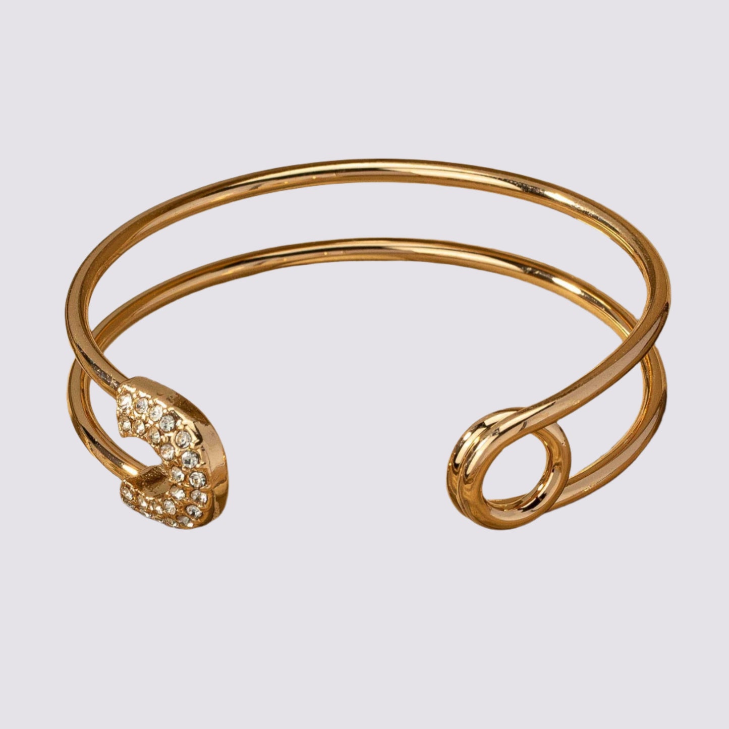 Safety Pin Shape Brass Cuff Bracelet
