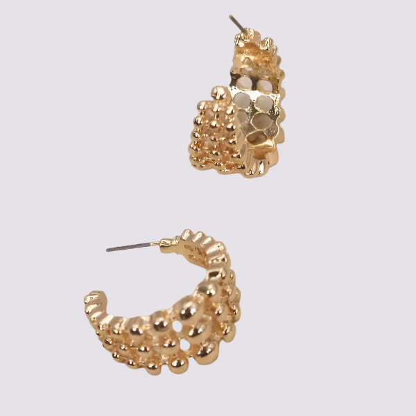 3 Row Bead Ball Earrings
