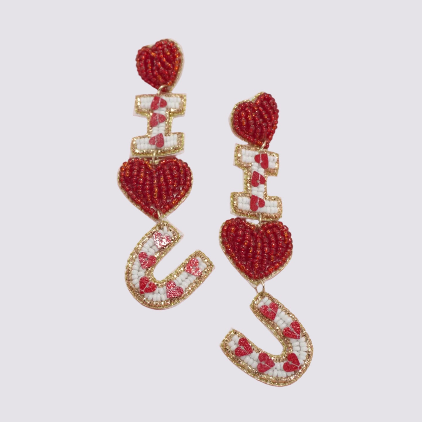 I Love You Bead Earrings