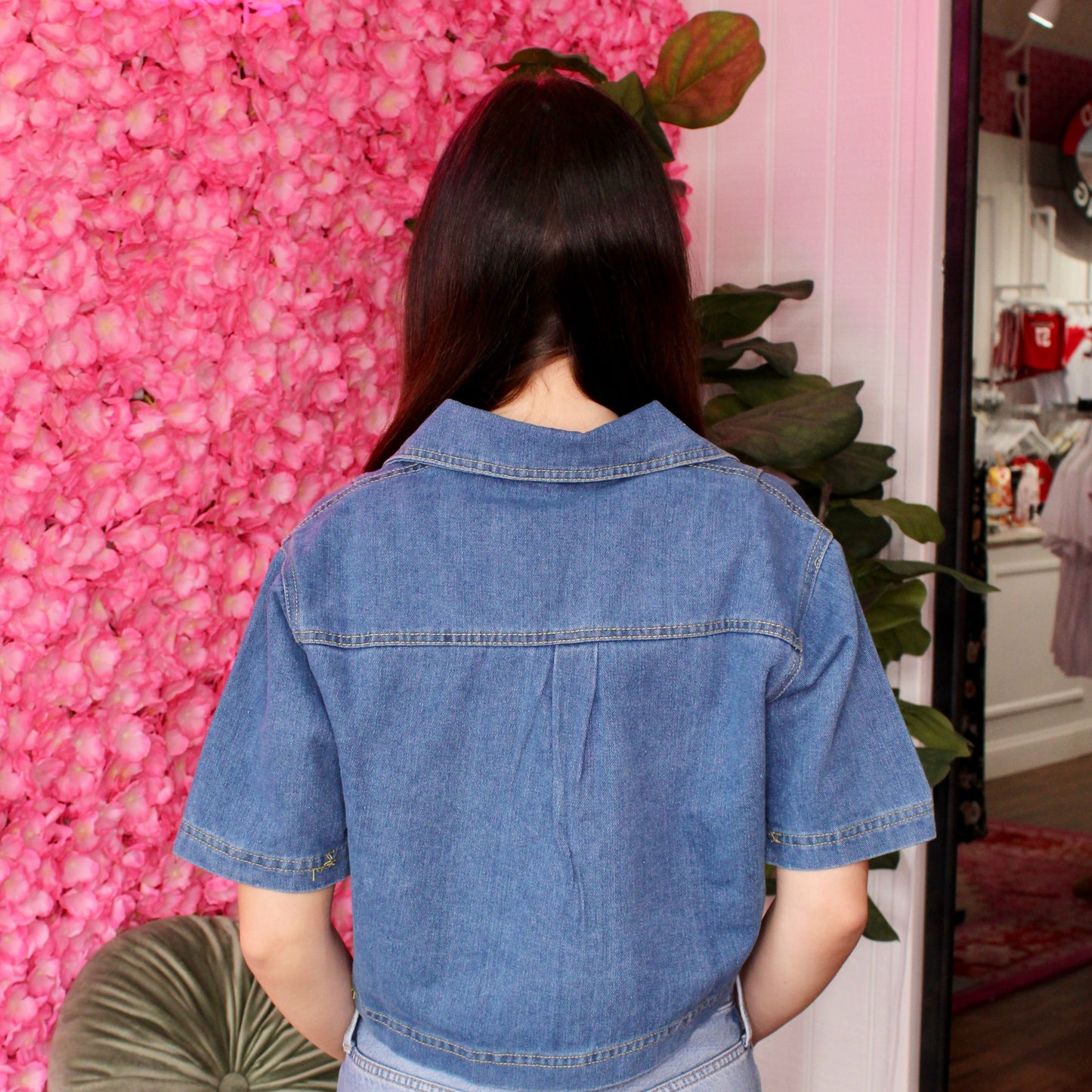 Addison Denim Pocket Top