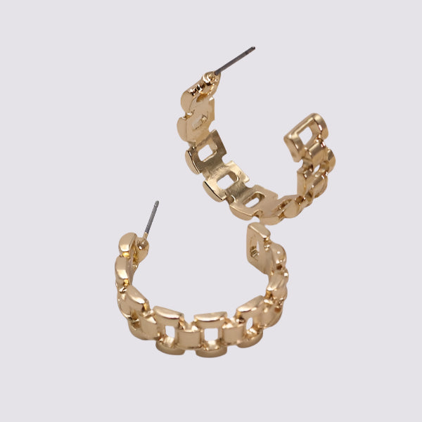 Classic Chain Cutout Hoop Earrings