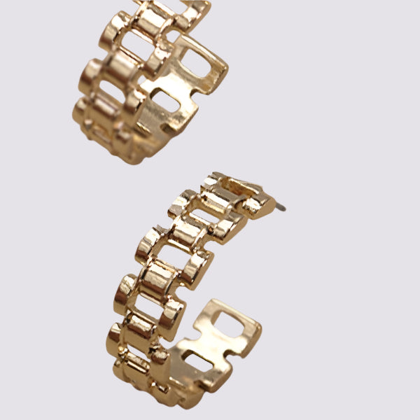 Classic Chain Cutout Hoop Earrings
