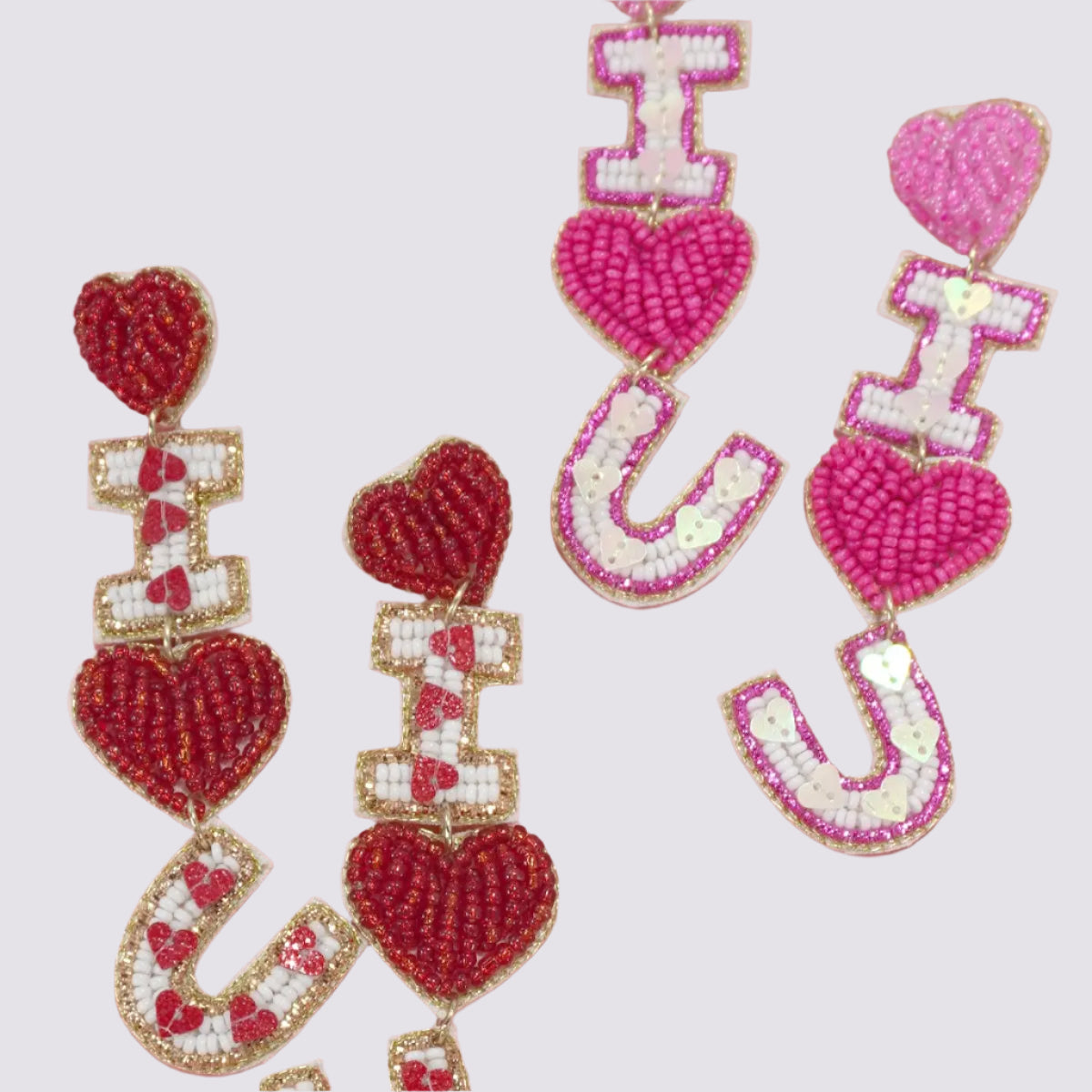 I Love You Bead Earrings