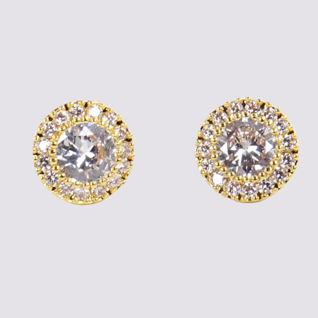 Gold-Dipped Rhinestone Earring
