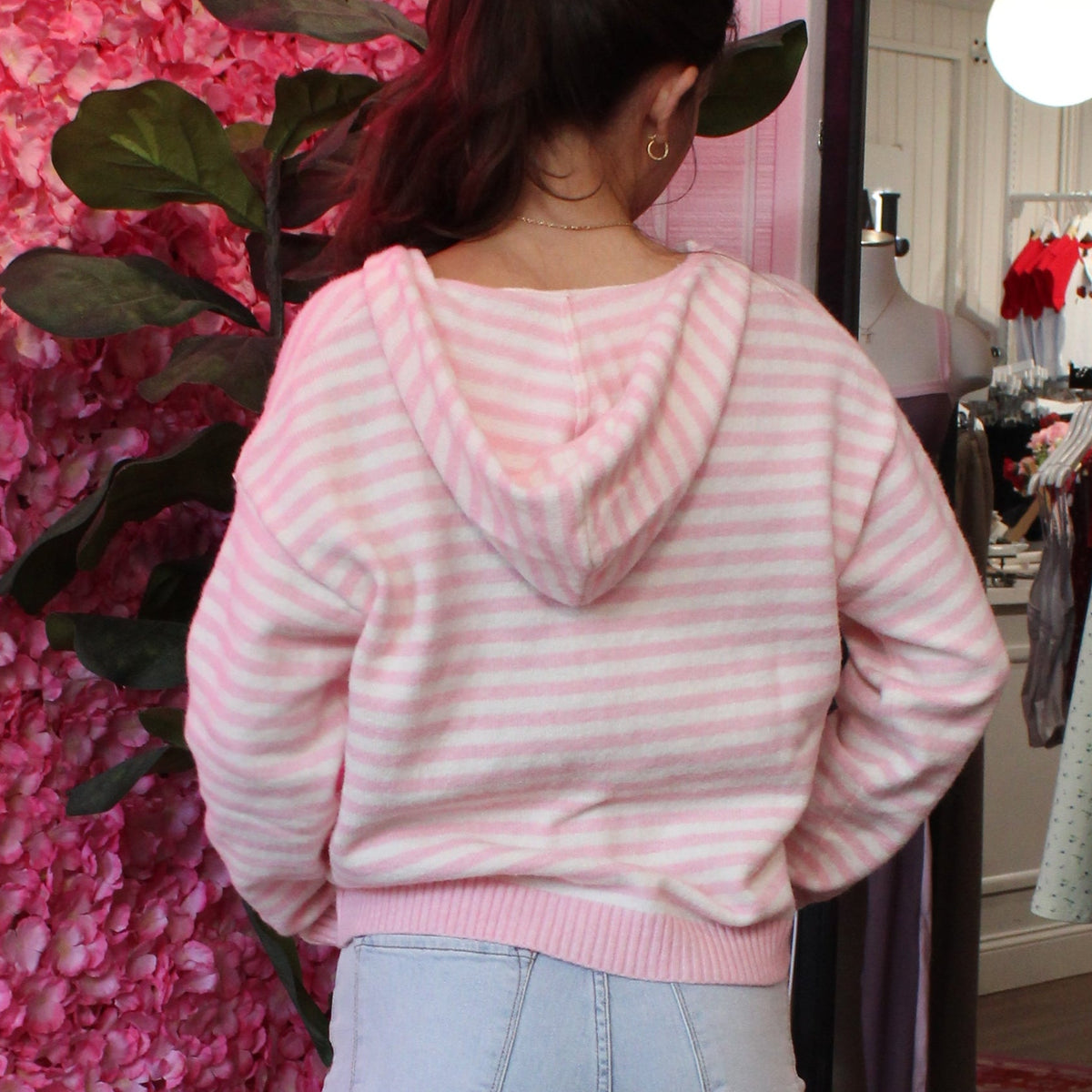 Flynn Stripe Zip Sweater Jacket