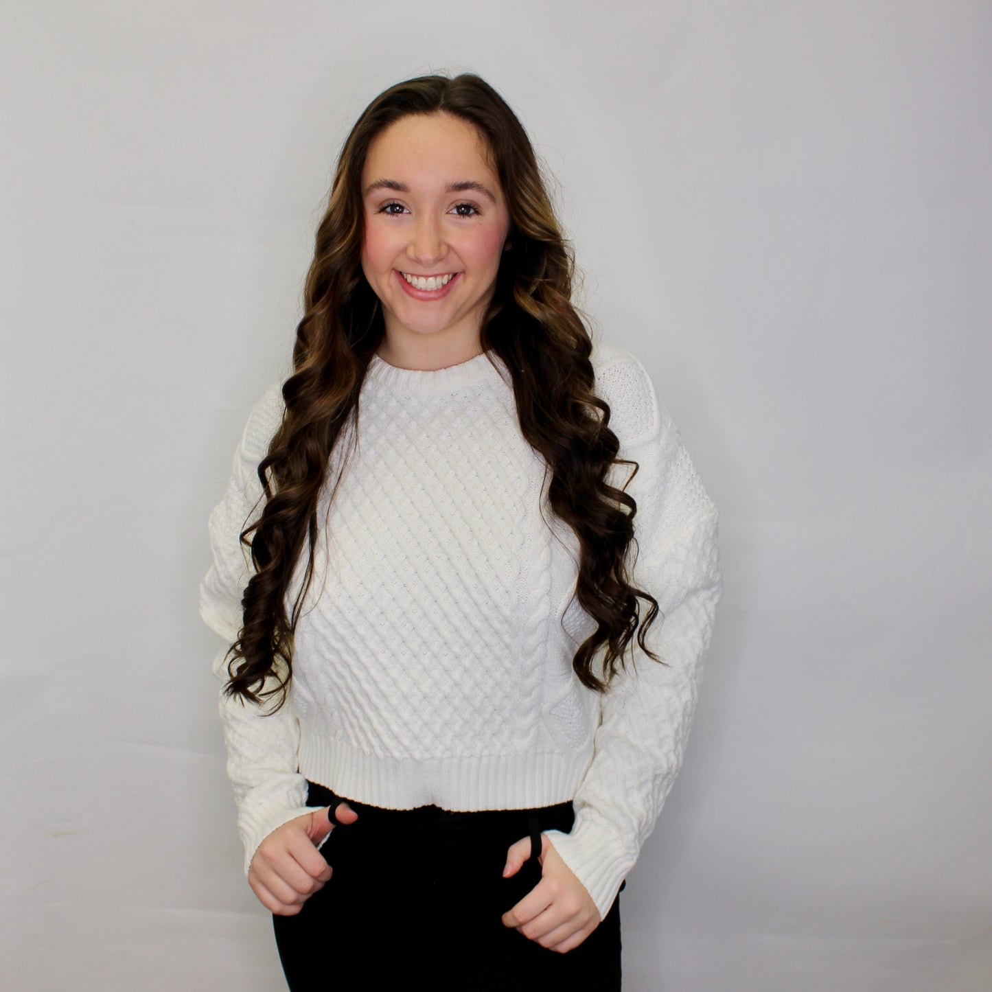 Rose Cable Knit Sweater
