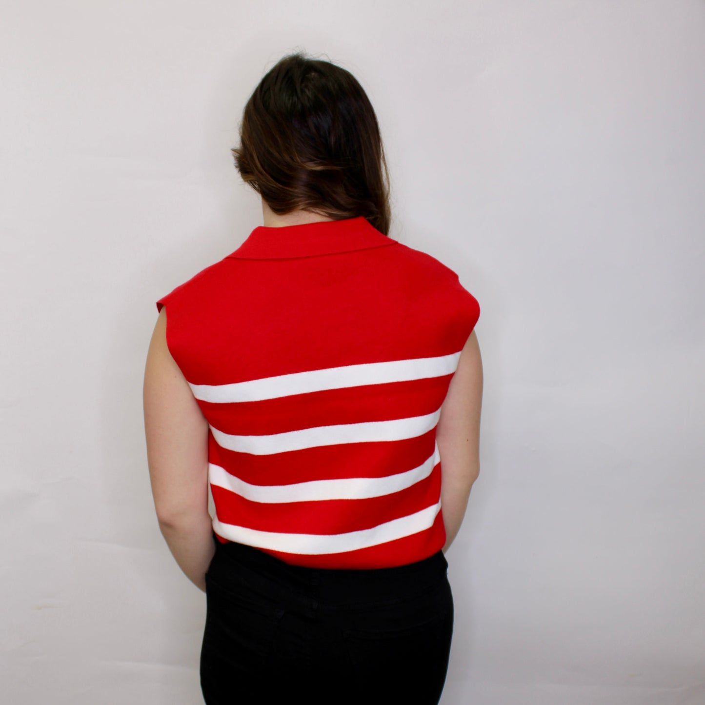 Piper Stripe Polo Knit Top