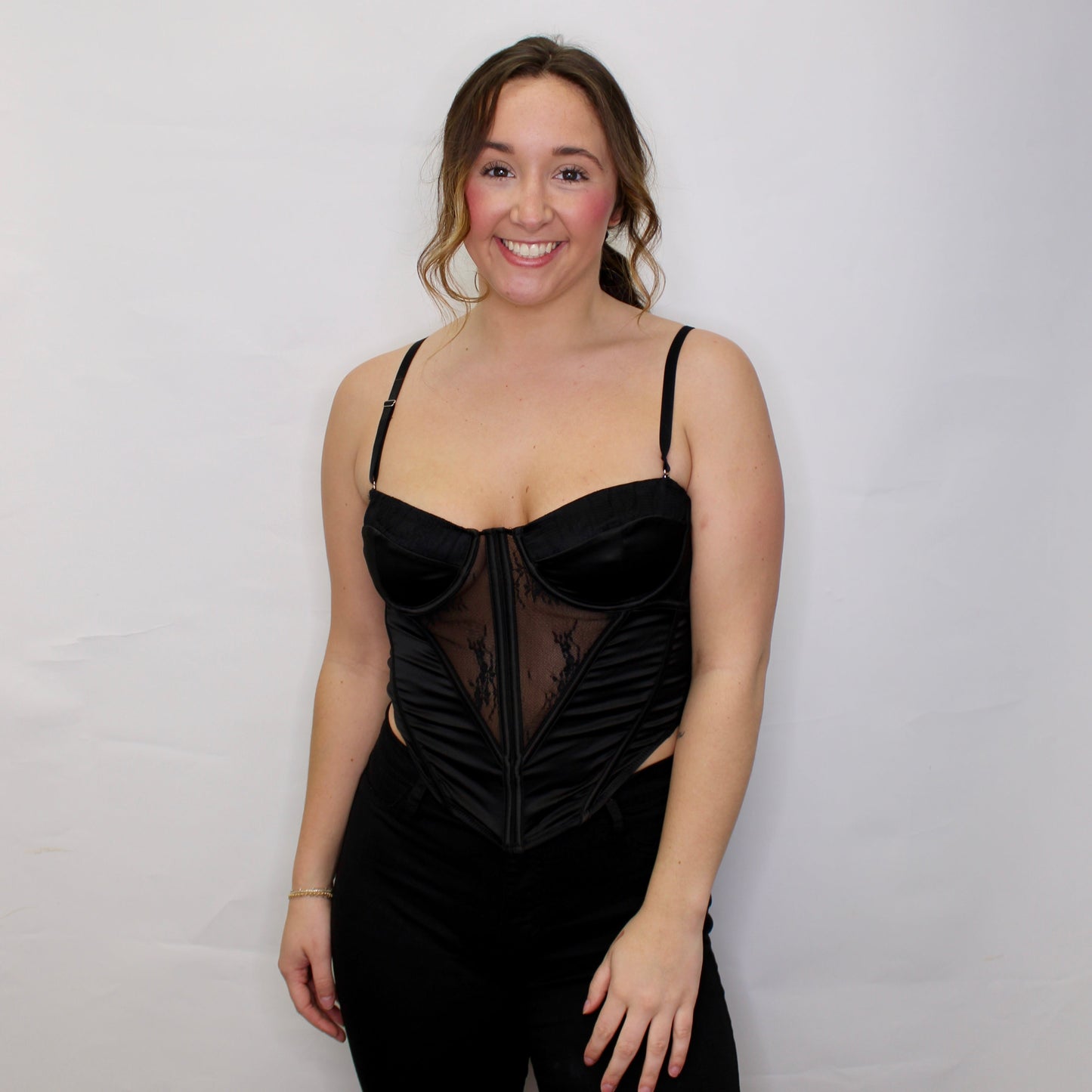 Anwen Satin Stretch Corset Top