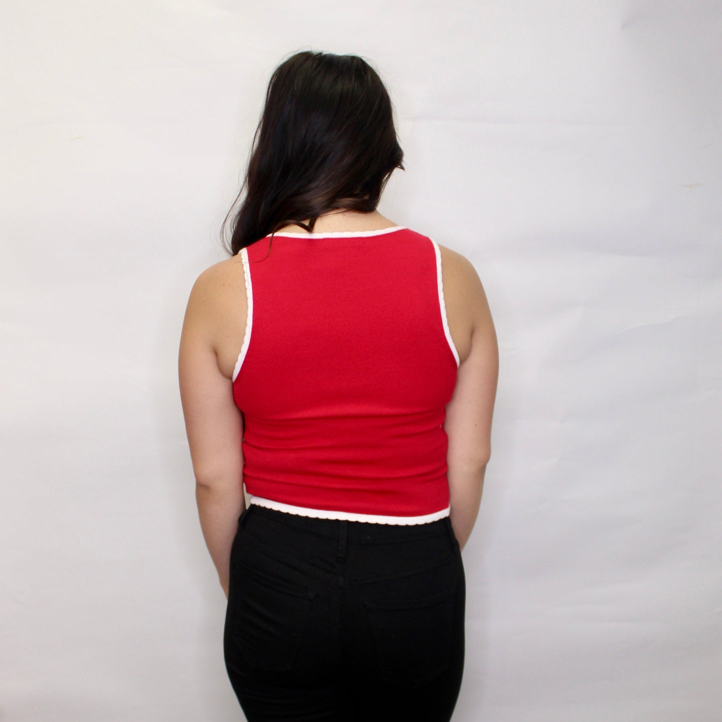 April Contrast Binding Sweater Tank