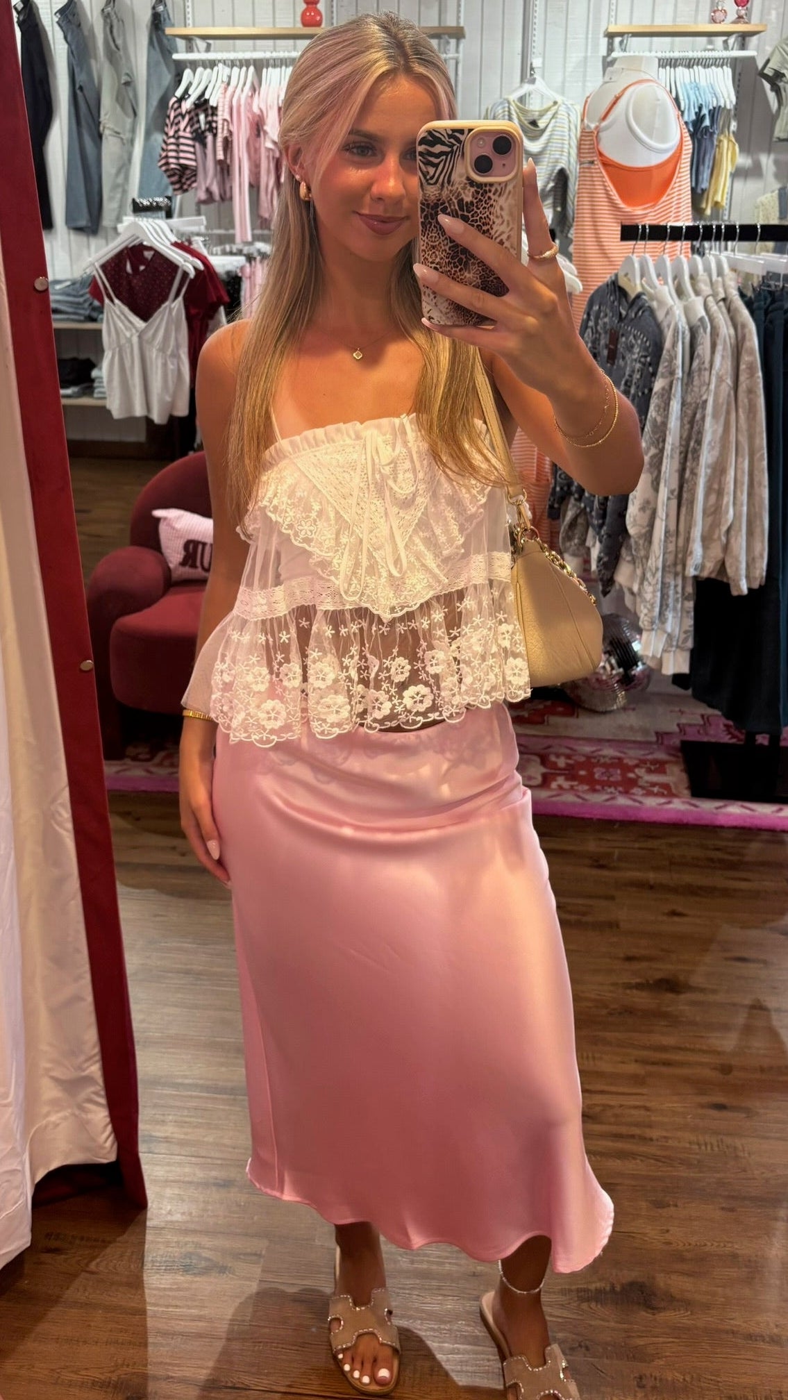 Dalia Satin Midi Skirt