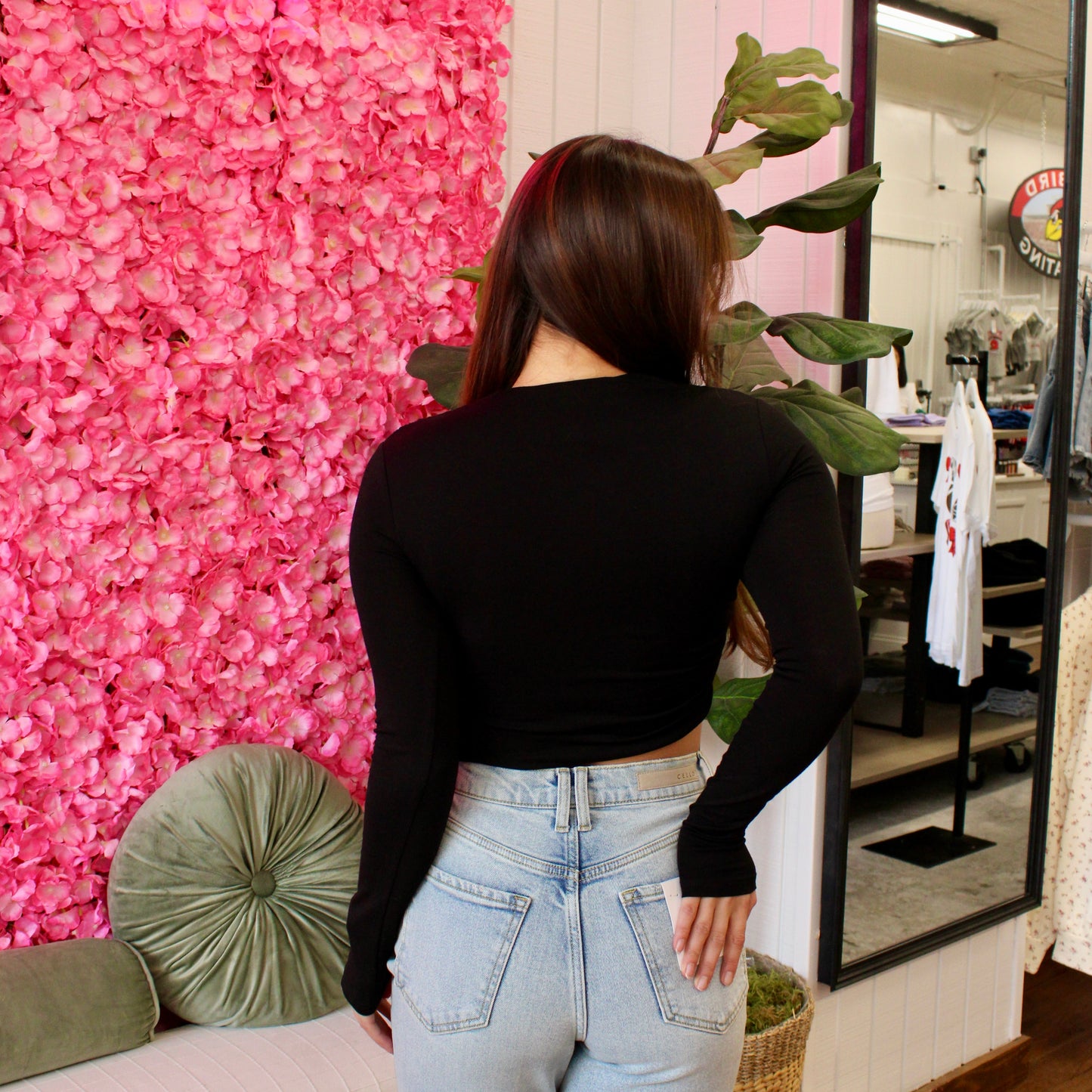 Leah Asymmetrical Ruched Long Sleeve Top