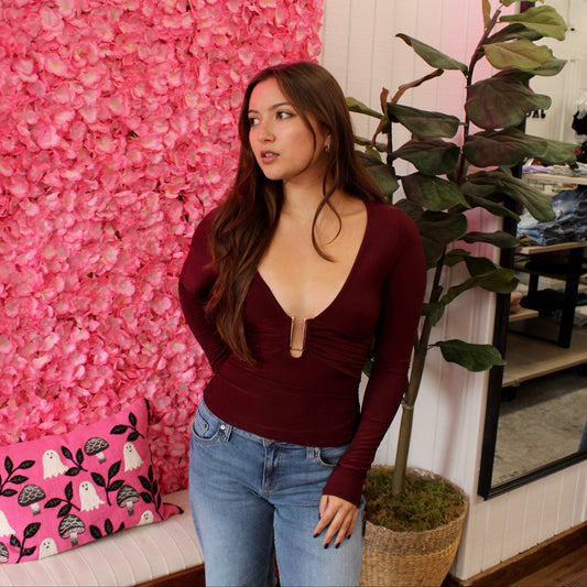Carla Trim Knit Ruched Top