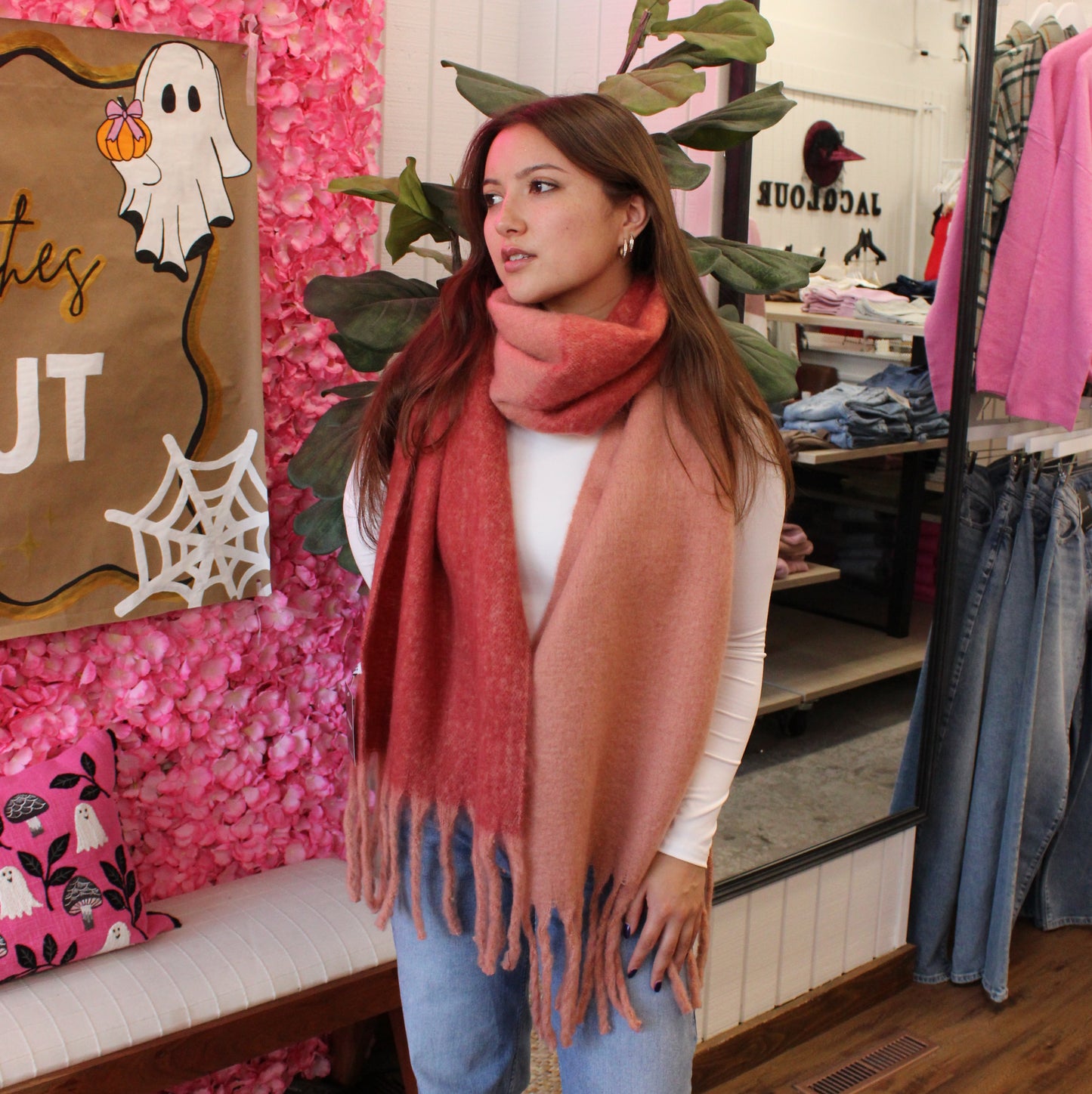 Two Tone Tassel Scarf