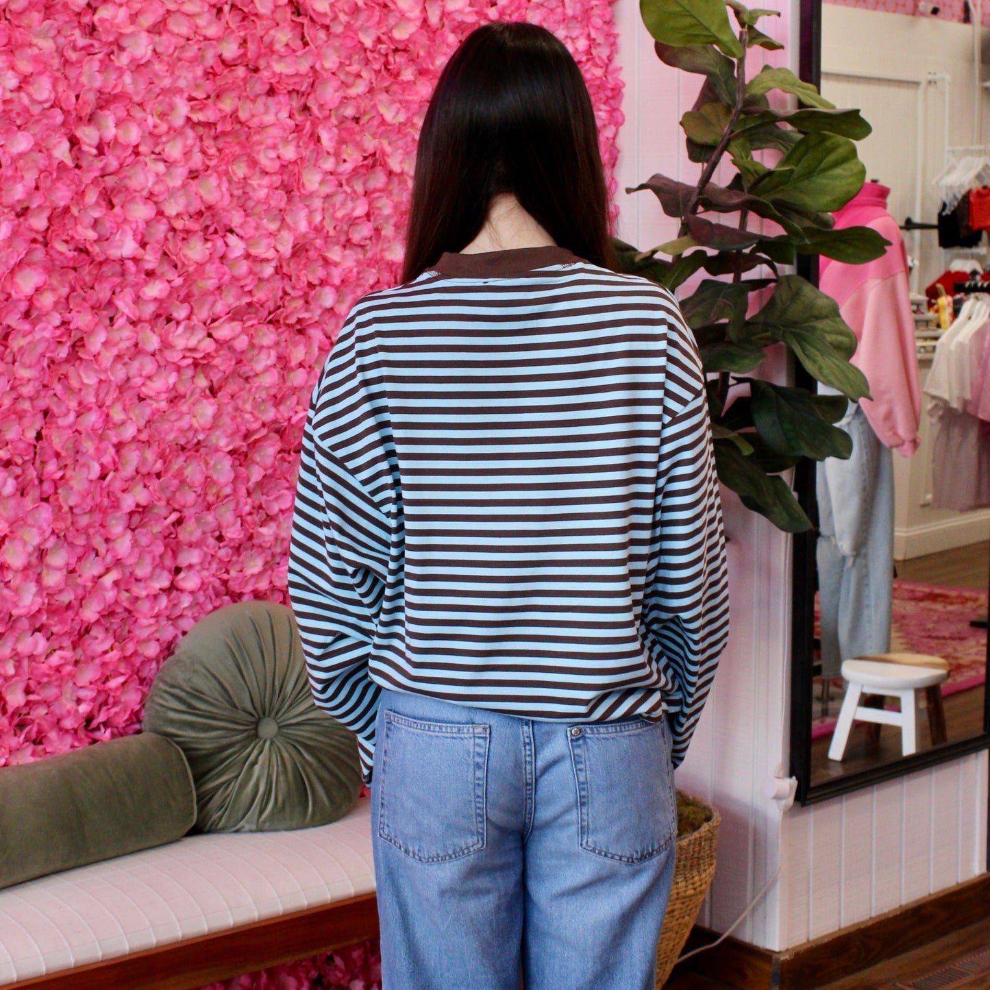 Blakely Stripe Semi-Oversized Long Sleeve Top