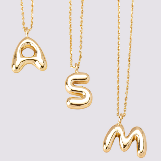 Balloon Letter Initial Necklace