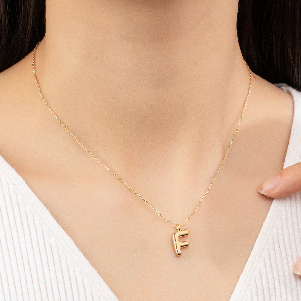 Balloon Letter Initial Necklace