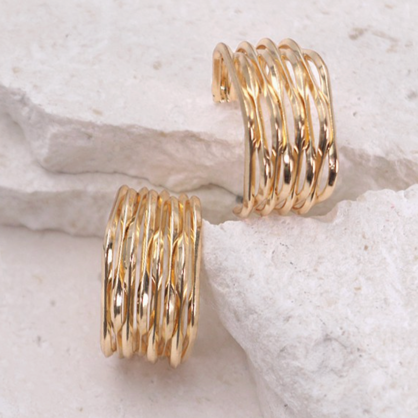 Multi Wired Geo Hoop Earrings