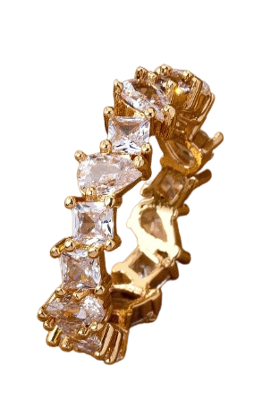 Teardrop Crystal Eternity Ring