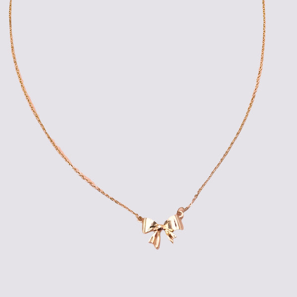 Mini Rhinestone Bow Necklace