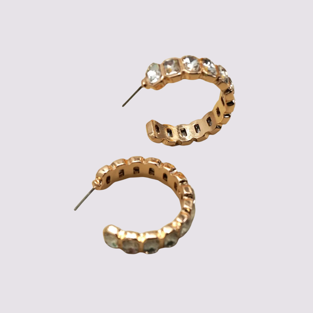 Rhinestone Hoop Earrings