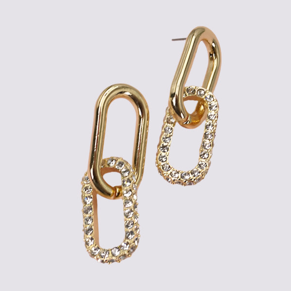 Double Chain Link Hoop Earring
