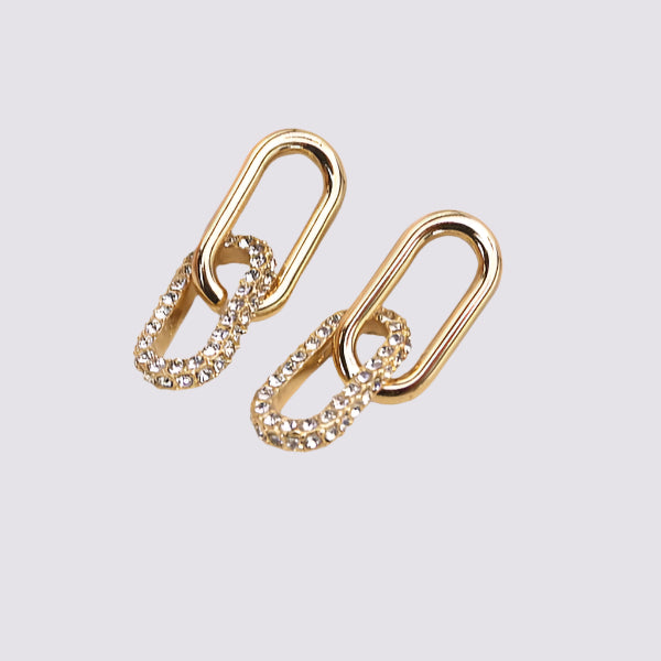Double Chain Link Hoop Earring
