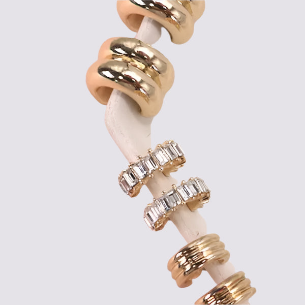 Baguette Stone Double Hoop Earrings