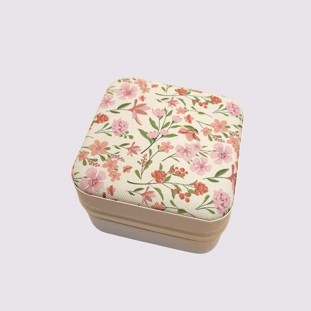 Pink Floral Jewelry Box