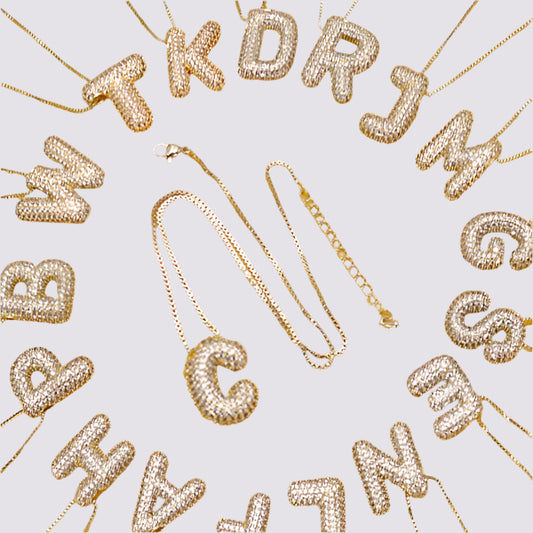 Initial Rhinestone Bubble Balloon