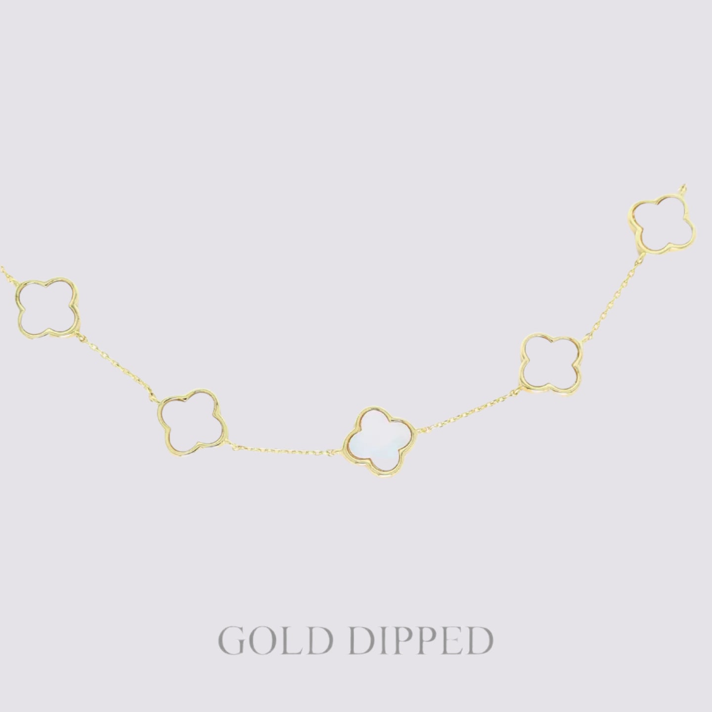 Shiny Linked Clover Necklace