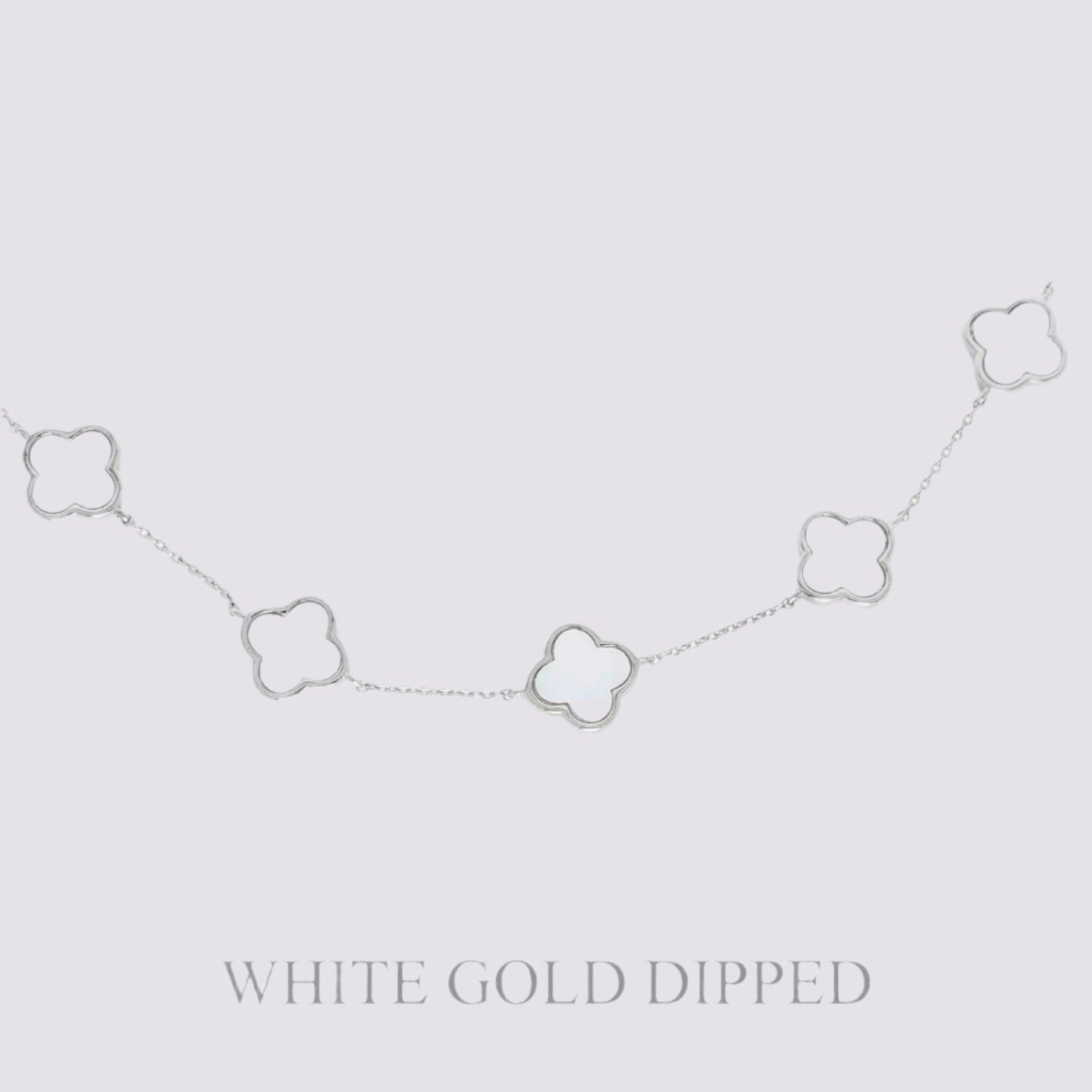 Shiny Linked Clover Necklace
