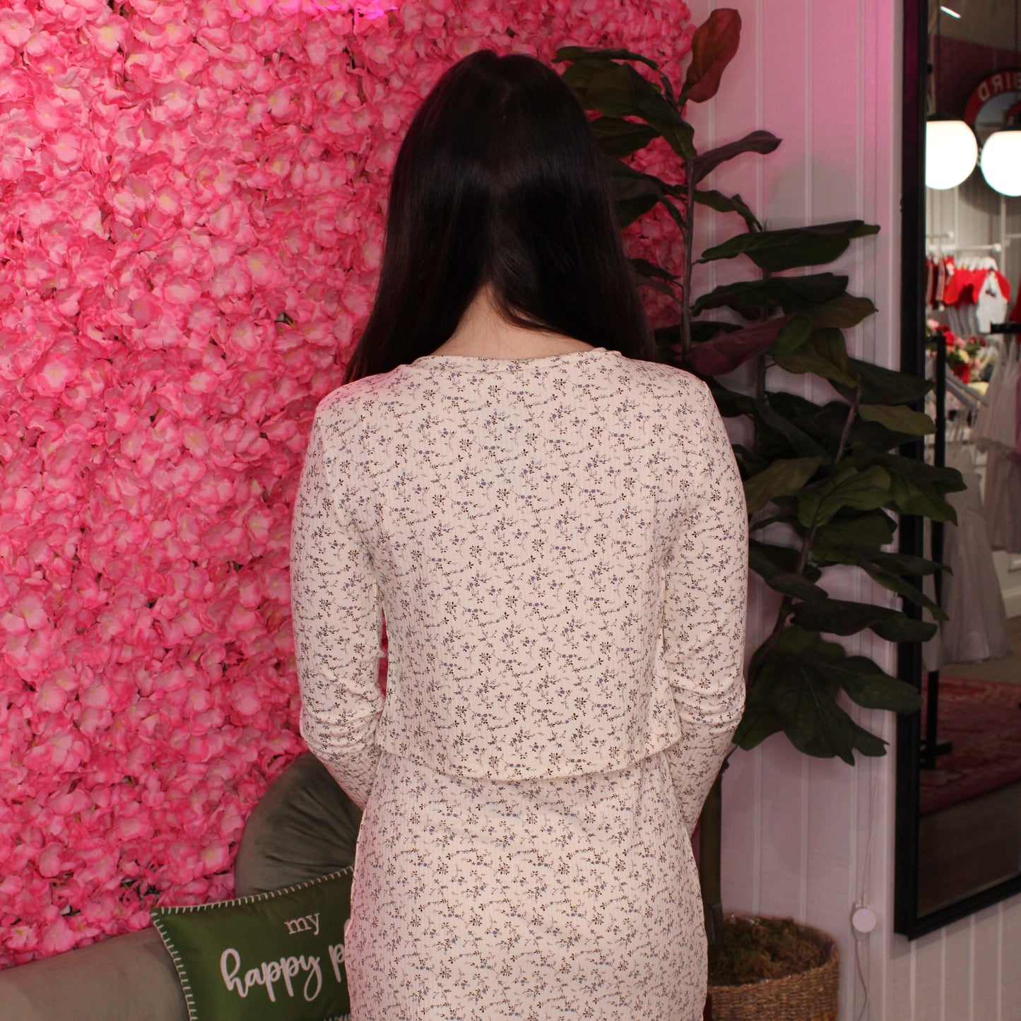 Haven Floral Pointelle Print Cardigan