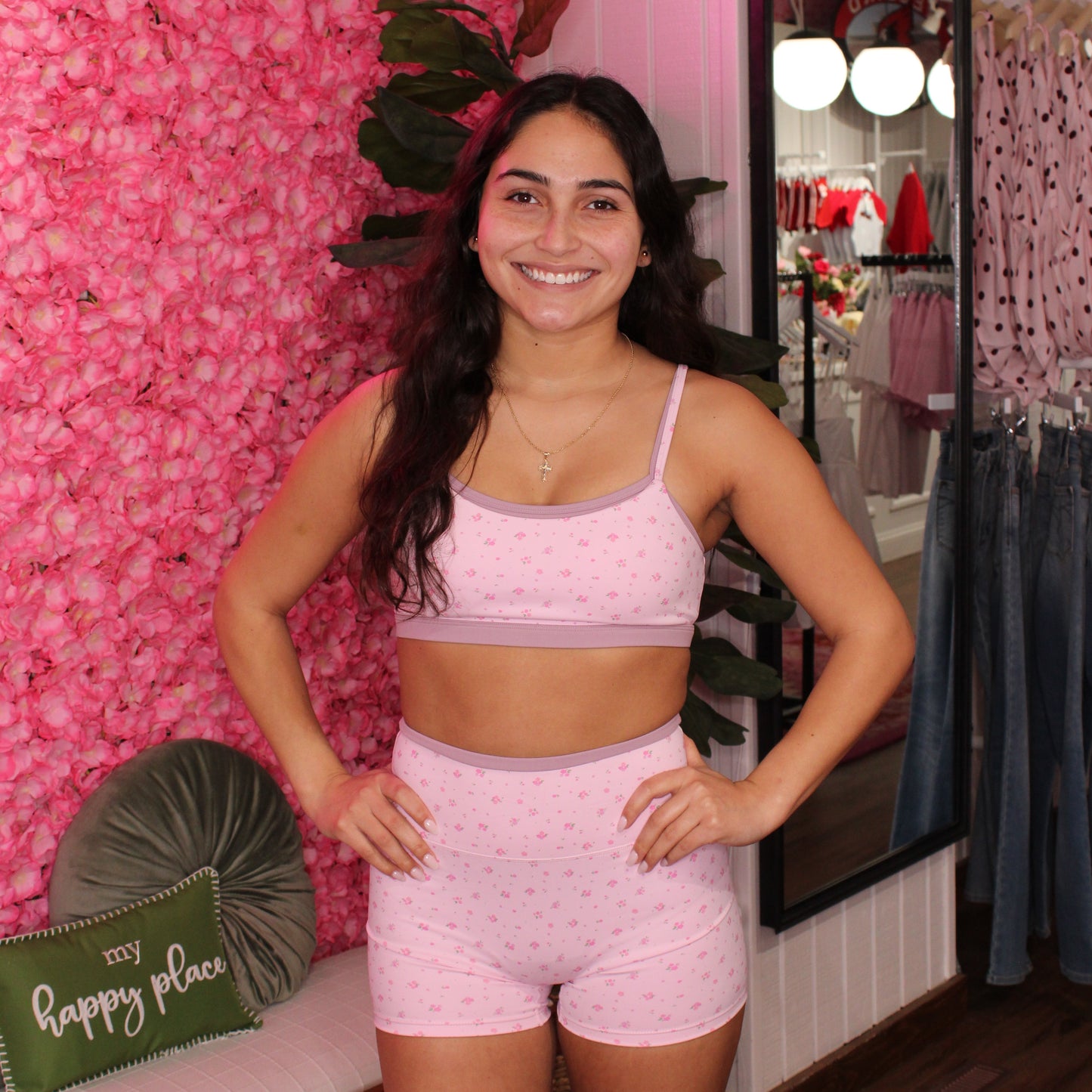 April Ditsy Double Layered Sports Bra