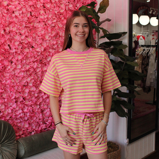 Cielo Stripe Boxy Tee
