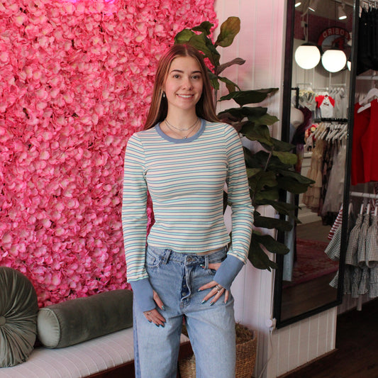 Kailany Stripe Thermal Long Sleeve Top