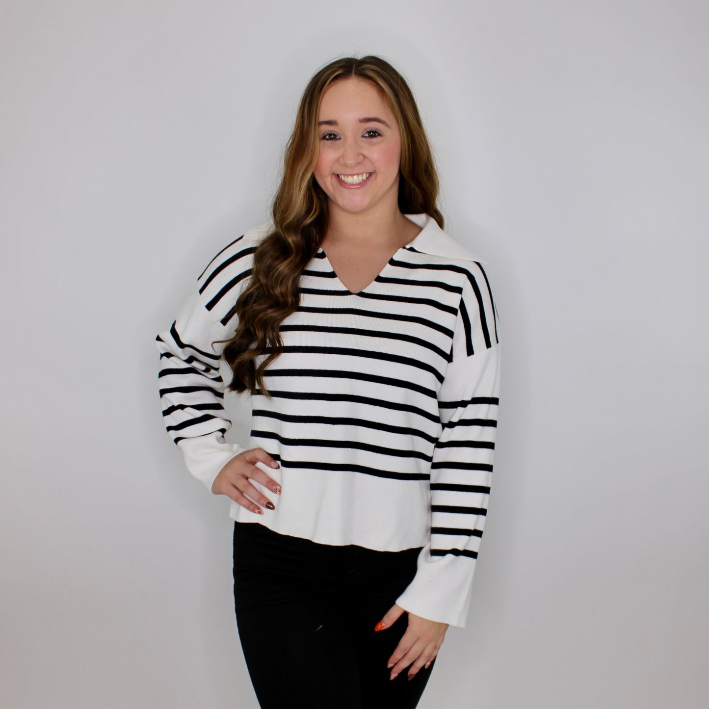 Brynn Stripe Sweater Top