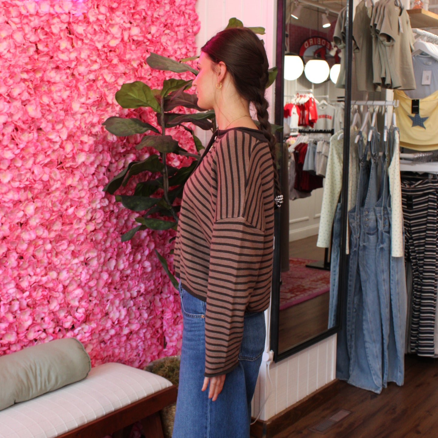 Jianna Striped Knit Top