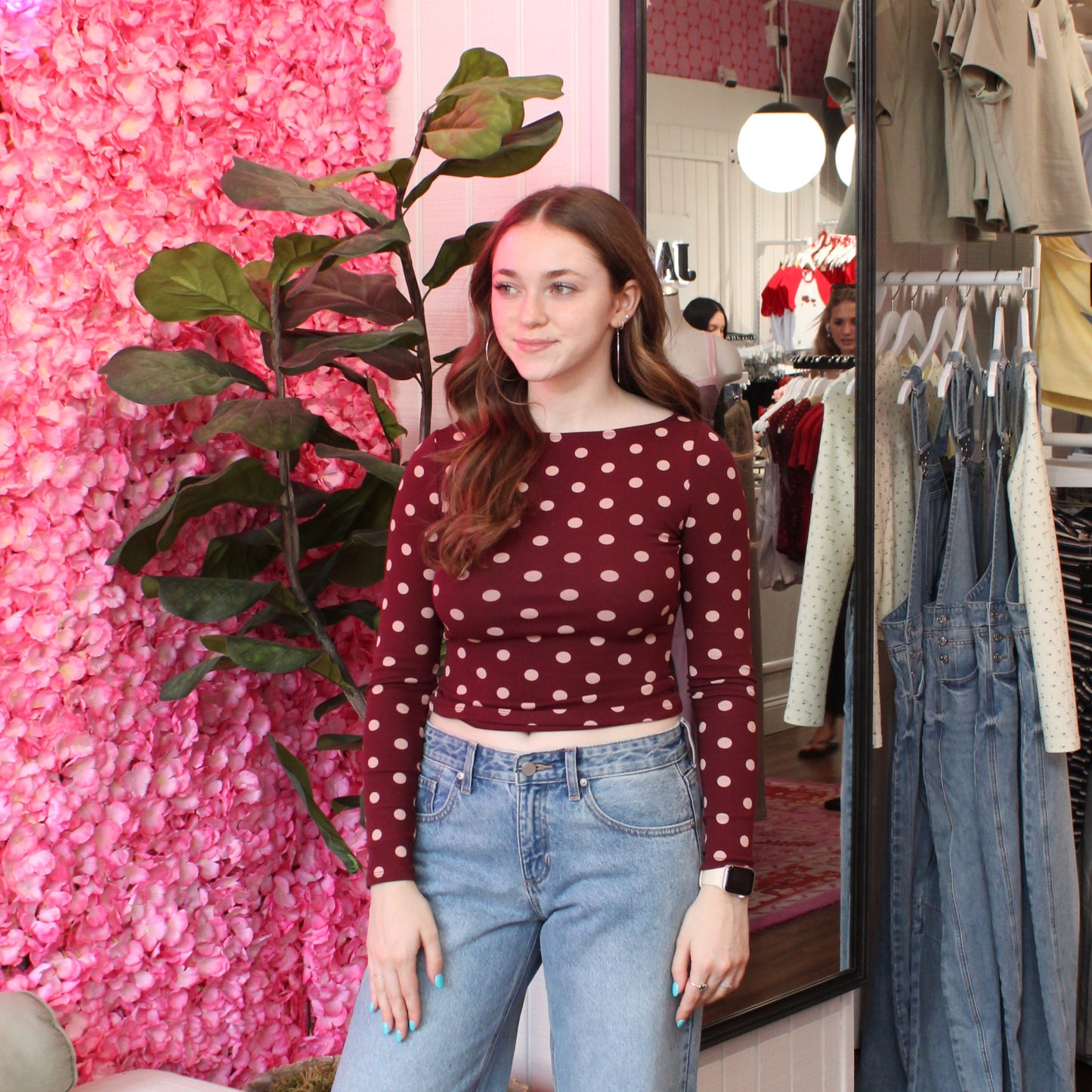Roxy Polka Dot Long Sleeve