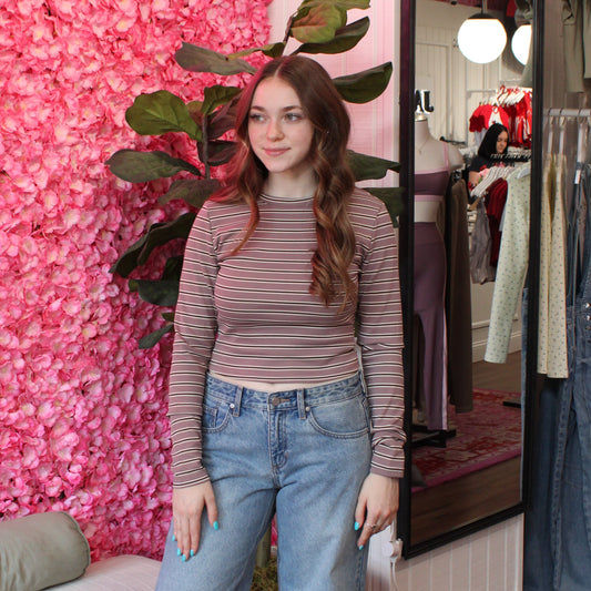 Sabrina Long Sleeve Stripe Top