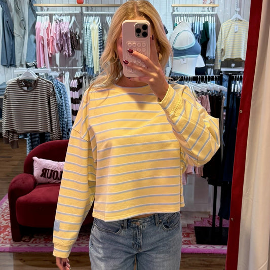 Terry Striped Lounge Sweatshirt