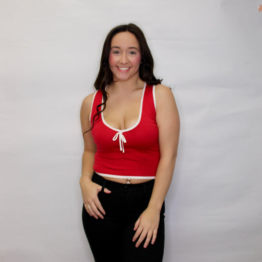 April Contrast Binding Sweater Tank