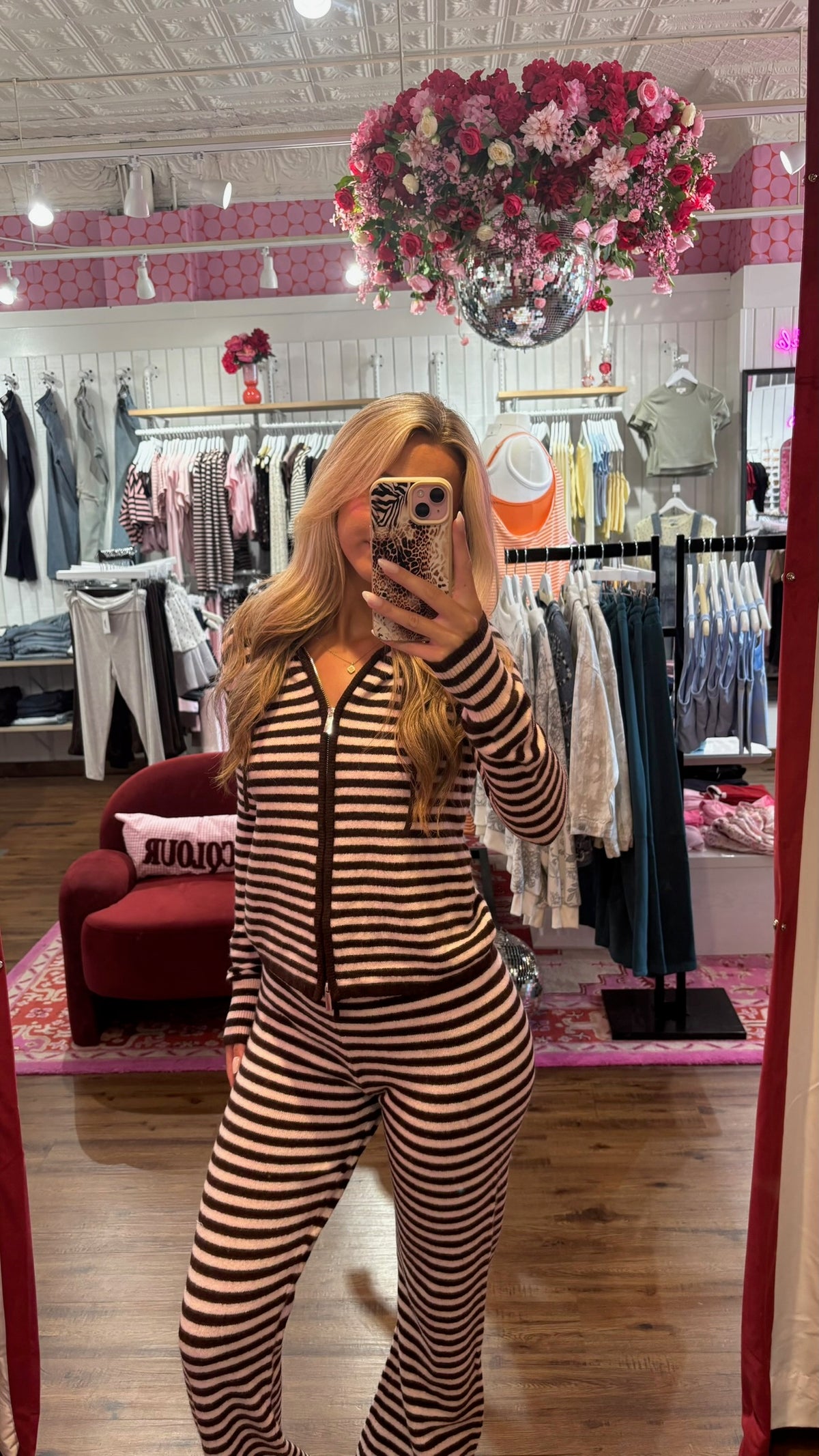 Sadie Stripe Zip Up Sweater