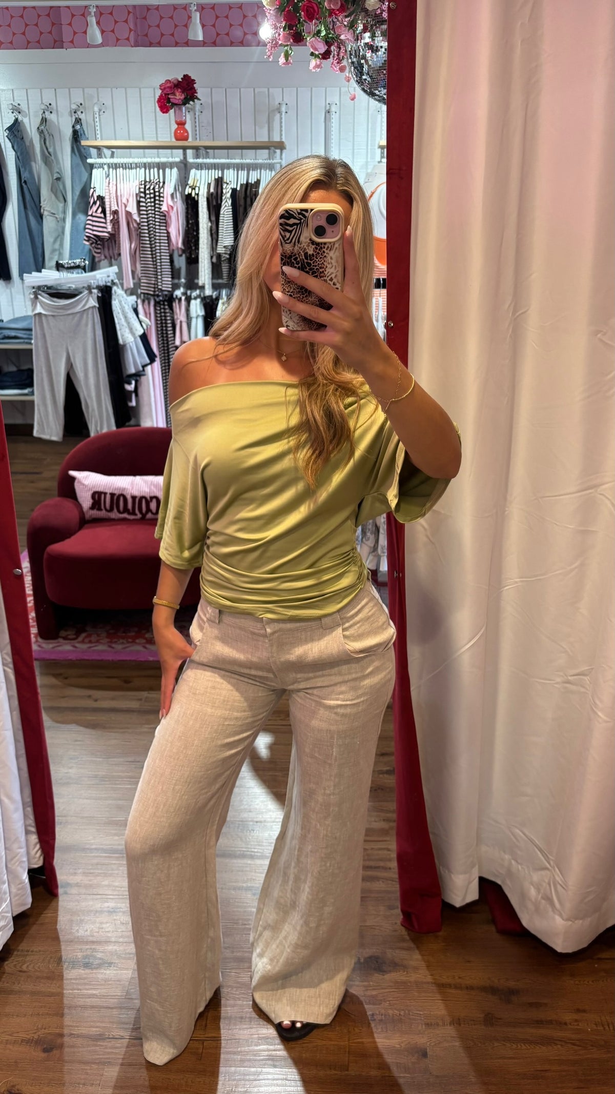 Astrid Ruched Off Shoulder Top
