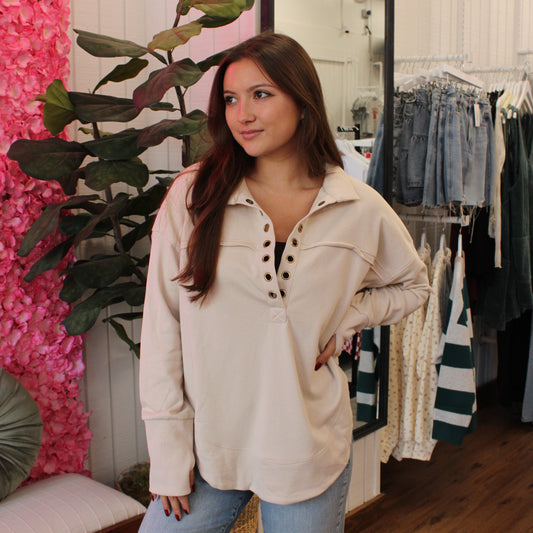 Harmoni Thumbhole Cuff Pullover Top