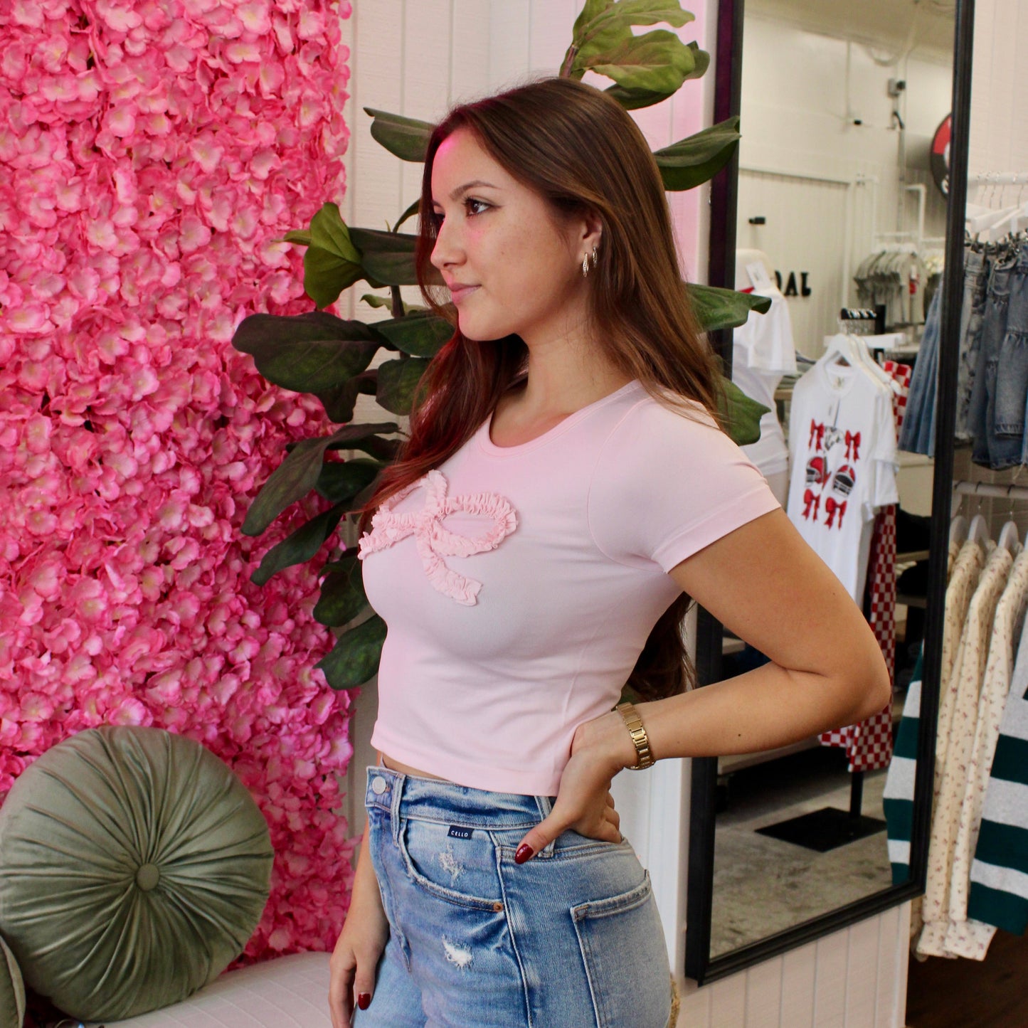 Leia Ruffle Bow Crop Top