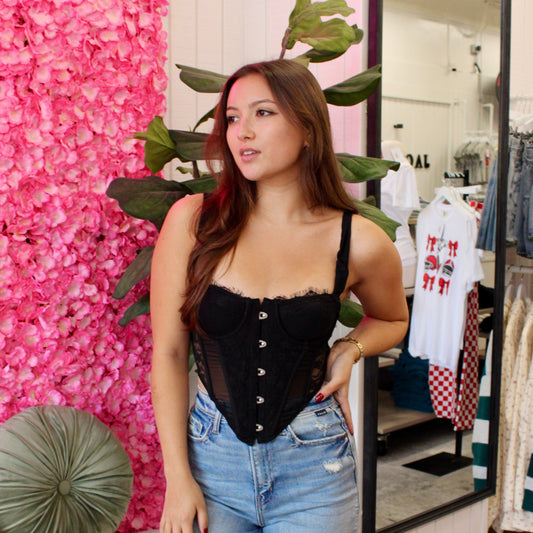Sheba Mesh Lace Corset Top